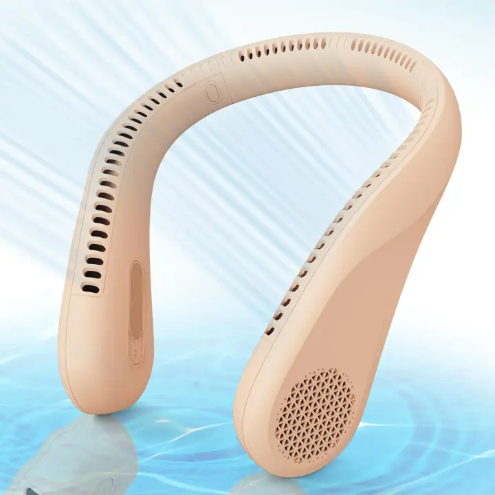 Ventilador de Cuello, recargable con 5000 mAh y 3 velocidades, mini ventilador sin Aspas, portátil, con flujo de aire de 360 °, ventilador personal sin Aspas, color negro - 1