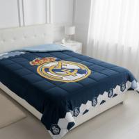 Real Madrid CF - Edredón Borrego Sedalina Aterciopelada Real Madrid CF Escudo Centrado Cama 90-105 Cm (180 x 260 Cm) Oficial - details 0