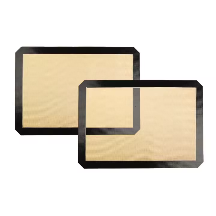 Esterilla de silicona para hornear - Bandejas de silicona para hornear - Esterilla reutilizable - 42,8 x 29,5 cm, bandeja gris oscuro para hornear galletas, macarrones y pan - Paquete de 2 - 1