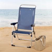Aktive Beach - Silla de Playa Plegable y Reclinable | Azul Marino | Medidas 47 X 59 X 108cm | Peso Máx. 110 Kg | Material Aluminio - details 1