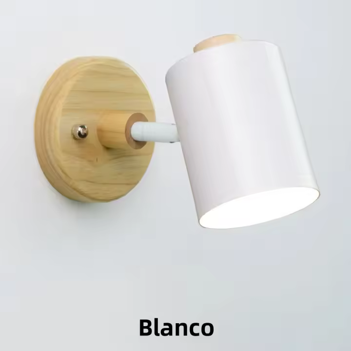 Lámpara De Pared Nórdica GU10 Madera 6 Colores Con Interruptor De Cremallera EU/UL Para Dormitorio Sala De Estar Pasillo Decoración Luz LED Contemporánea Sin Bombillas Incluidas - 1