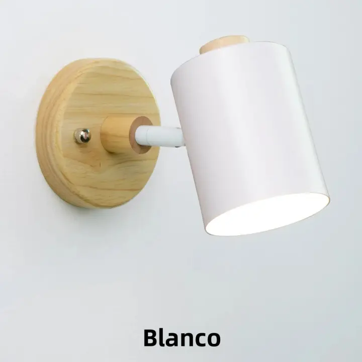 Lámpara De Pared Nórdica GU10 Madera 6 Colores Con Interruptor De Cremallera EU/UL Para Dormitorio Sala De Estar Pasillo Decoración Luz LED Contemporánea Sin Bombillas Incluidas - 1