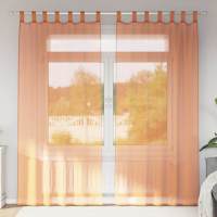 vidaXL Cortinas de gasa con trabillas 2 uds 140x245 cm en color Rosa claro/Arena/Morado y más | protección solar decorativa para ventanas hogar oficina dormitorio fácil de instalar - details 3