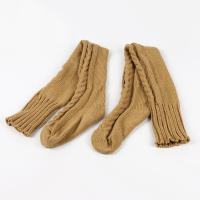 Medias De Lana Para Mujer Calentadores De Pie Moda Otoño Invierno Acrílico Medias Hasta La Cadera Color Sólido Paquete De 2 - details 7