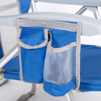 Aktive - Silla de playa plegable con respaldo reclinable 5 posiciones, 49x56x78 cm, fabricada de aluminio y textileno, con cojín, bolsillos laterales y topes antivuelco, máx. 110 kg, sillas de playa, sillas plegables, accesorios verano - details 4