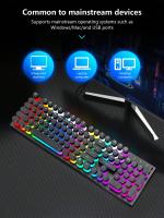 Teclado Deportivo Electrónico Luminoso T-WOLF Para Computadora Y Notebook Con Cable Teclado Mecánico De 104 Teclas Estilo Estándar Interfaz USB - details 5