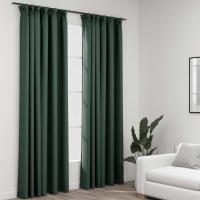 vidaXL Cortinas Opacas con Ganchos 2 Piezas 140x225 cm Ventana Anillas Color Azul,  Gris,  Negro y mas - details 3