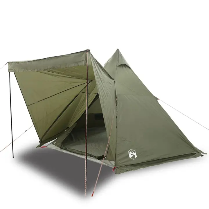 vidaXL Tienda campaña familiar tipi 6 personas impermeable Color Camuflaje,  Verde oliva,  Gris y mas - 1