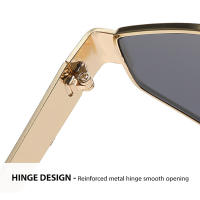 Gafas De Sol Para Mujer Estilo Vintage 2024 Marcas Distintas Marco De Metal Único Punk Gafas De Ojos Unisex Diseño Poligonal - details 16
