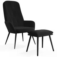 vidaXL Sillón de relax con taburete terciopelo Gris claro, Gris oscuro, Verde oscuro Sillon Dormitorio Sillon Comodos Silla Relax Sillón Sofá - details 1