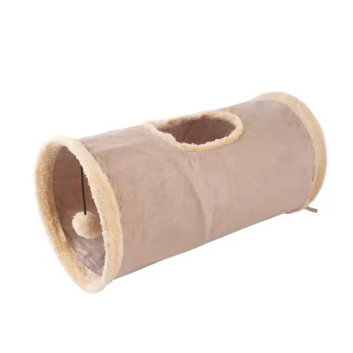 Túnel De Tela De Gamuza Plegable Para Gatos Juguete Educativo Interactivo Suave Y Cálido Otoño E Invierno Suministros Para Gatos - 1