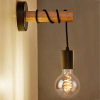 Lámpara De Pared Vintage En Madera Retro Fijación En Pared Luz Interior Decorativa Para Hogar Comedor Dormitorio Iluminación - details 9