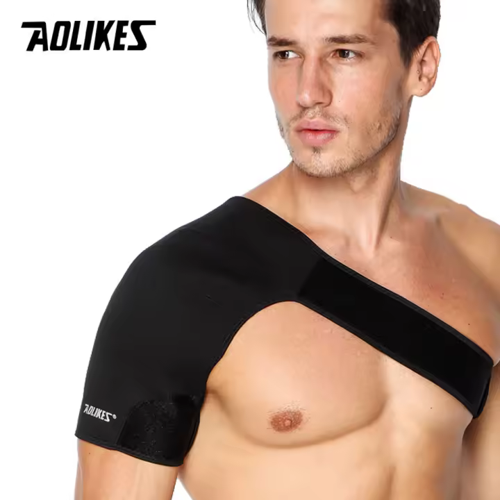 AOLIKES Soporte De Hombro Ajustable 1PCS Espalda Braza De Compresión De Neopreno Manta Cinturón Banda Correa Protección De Hombro Para Adultos Mayores De 13 Años - 1