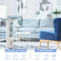 HOMCOM Enfriador de Aire 75W Altura 86 cm Oscilante con Control Remoto Depósito 5L 3 Modos 3 Velocidades Temporizador 12h y Pantalla LED Táctil 23x29x86 cm Blanco - details 3