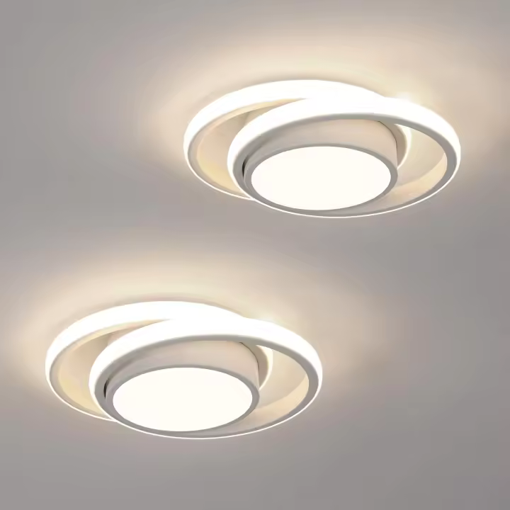 Plafon Led Techo, 32Wa Lámpara de Techo LED, 2350LM Blanco Frío 6500K, Creatividad Redondo Luz de Techo del Para Corredor Baño Cocina Sala de Estar Dormitorio Pasillo, Largo 28cm - 1