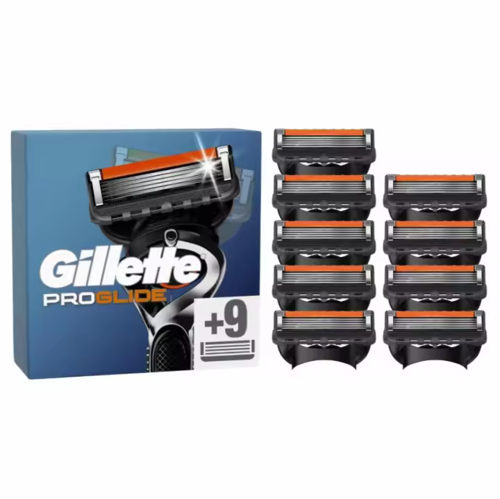 Gillette Proglide Pack de 9 Recambios Para Maquinillas De Afeitar Hombre, Cuchillas De Afeitar Con 5 Hojas, Doble Lubricación y Recortadora De Precisión, Compatible Con Gillette Proglide y Fusion5 - 1