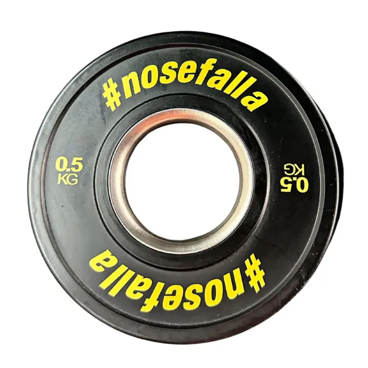 Discos Bumper fraccionado #nosefalla Ø50 mm para Gimnasio y Home Gym - 0,5 kg y 1kg - Negro - 1