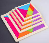 Juego De Tangram De Madera Con 7 Piezas Colores Juguete Educativo Para Niños Y Niñas Divertido Regalo De Fiesta Teoría Del Cerebro - details 1