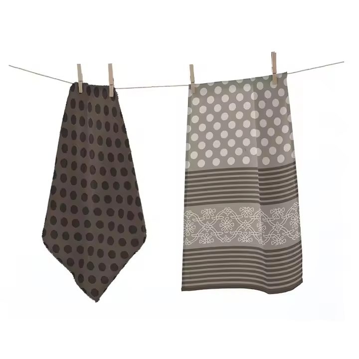 NAF NAF - Set de Paños de Cocina de Algodón 100%, Alta Absorción, Diseño Moderno en 2 Colores - ¡Prácticos y Estilosos! - 1