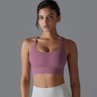 Sujetador deportivo con espalda descubierta para mujer, ropa interior de entrenamiento con hebilla ajustable para correr, Fitness, gimnasio, Bralette acolchado, ropa deportiva - details 7