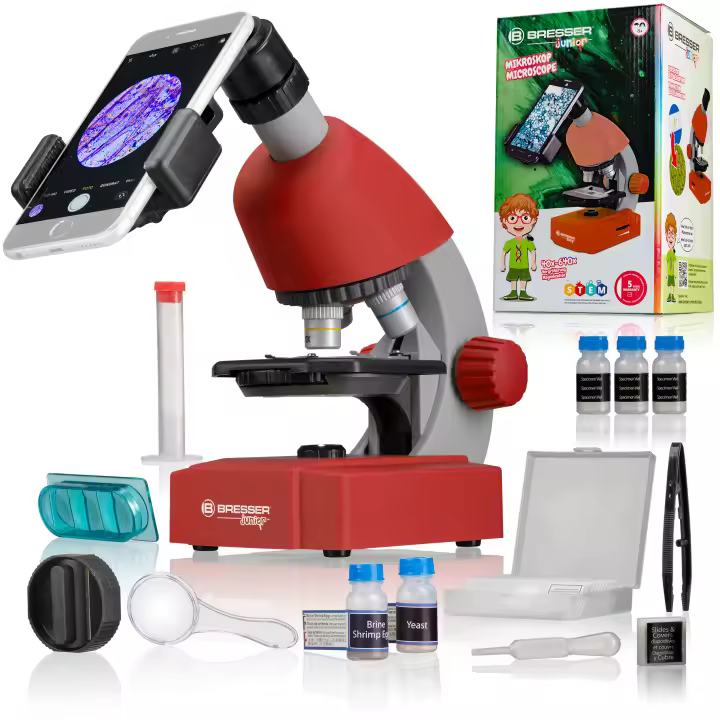 Microscopio 40x-640x BRESSER JUNIOR Con múltiples accesorios - 1