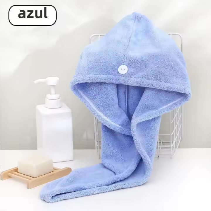 Toalla Para Secado de Melo de Microfibra de Coral Súper Absorbente Turbante Para Secado Del Pelo Envoltura - 1