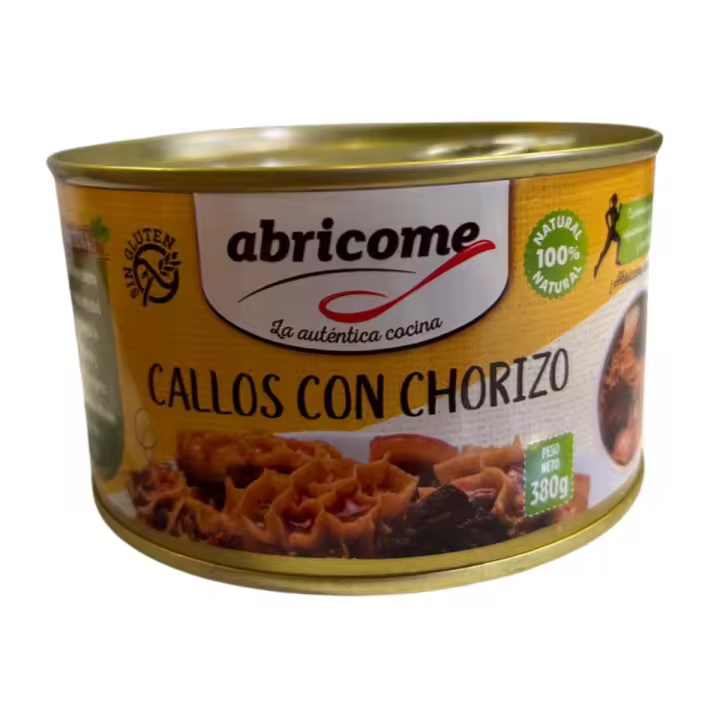 Lata de Callos con Chorizo 380g - Sabroso y Listo para Comer - Marca Abricome - Comida enlatada - 1