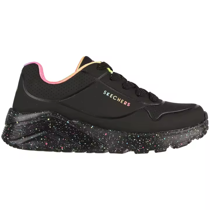 Zapatillas Skechers Uno Lite Rainbow Speckle para niñas en color negro - 1