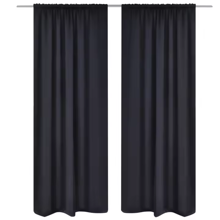 vidaXL 2 Cortinases Oscuras Separador Decoración Jaretas blackout 135x245cm Color Gris,  Marrón,  Negro y mas - 1