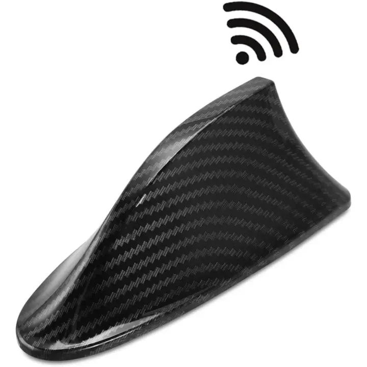 Antena de techo de aleta de tiburón para coche, de fibra de carbono, universal, para radio FM/AM, decoración, señal aérea, pieza de repuesto perfecta para automóvil, SUV, camión - 1