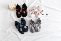 5 Pares De Calcetines De Flor Para Mujer Estilo Harajuku Kawaii Invisible No Show De Poliéster Y Acrílico Moda Coreana - details 1