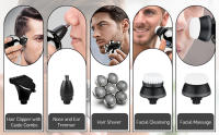 Afeitadora Eléctrica 7D Cabeza De Corte Flotante Base Recargable Portátil Para Hombre Afeitadora De Barba Clipper Shaver Impermeable - details 1