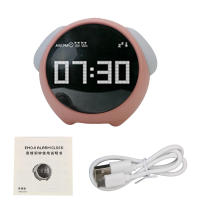 Reloj De Alarma Para Niños Con Luz Nocturna Y Control De Voz Reloj Digital LED Multifuncional Con Expresión Luminosa Y Función De Sonno - details 9
