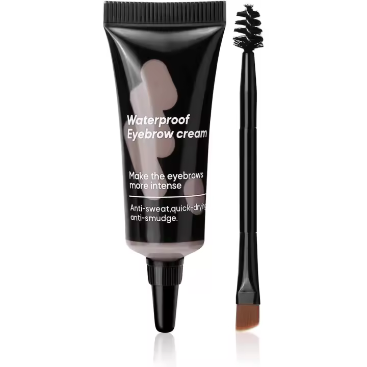 Gel para cejas marrón, crema impermeable para cejas, pomada de secado rápido, jabón moldeador 3D resistente al sudor, pegamento para cejas con pincel (05 Marrón grisáceo) - 1