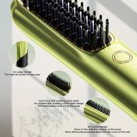 Planchas del pelo，Alisador de pelo eléctrico, verde oliva con acentos dorados rosados, herramienta de alisado cerámico con 3 ajustes de temperatura, batería de litio recargable USB de 4000mAh, estilizador de pelo portátil de 22W, regalo ideal para mujeres - details 3