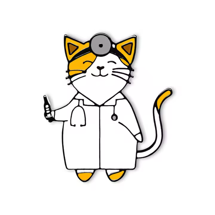 Broche Creativo De Gato Doctor Hanreshe Broche De Enamel Metálico Para Mochila Y Chaqueta Joyería Divertida Para Enfermera Estudiante De Medicina - 1