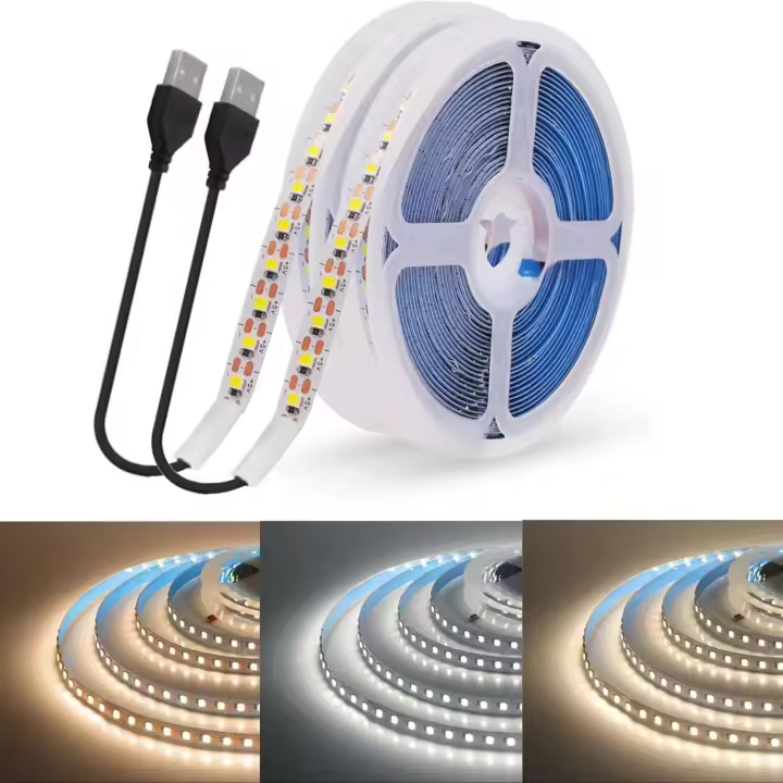 Tira De Luces LED DC 5V USB Luz Blanco Cálido 2835 Para Decoración De Habitaciones Luz De Fondo Para TV Y Espejos - 1