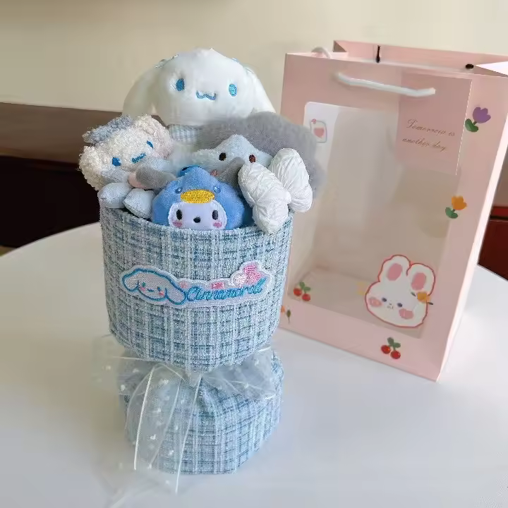 de muñecas de recuerdo, día de San Valentín creativo, ramo de muñecas de dibujos animados terminado para regalo de cumpleaños de novia - 1