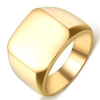 Anillo De Sello Grande En Forma Cuadrada Personalizable En Plata/Oro/Negro/Azul Para Hombres Anillo De Titánico Acero Joyería Clásica Para Fiesta - details 9