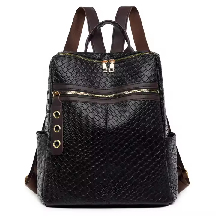 Mochila de nuevo estilo para mujer, moderna y versátil, mochila antirrobo retro, mochila de viaje de PU de gran capacidad. - 1