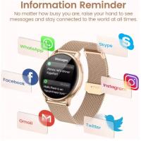 Smartwatch para Mujer - 1.39" Pantalla Táctil IPS, Impermeable, Multifuncional, 230mAh Batería, Compatible con iOS, Monitoreo de Salud (Ritmo Cardíaco, Sueño, Oxígeno en Sangre) - Estilo Deportivo, correa de acero dorada - details 11