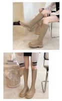 Botas Largas Para Mujer Con Forro Polar Zapatos De Caballero De Otoño E Invierno Européicos Y Americanos Talla 42 - details 10