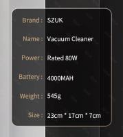 Aspiradora Portátil SZUK 95000PA Para Coche Y Hogar Con Alta Succión Máquina De Limpieza Mano Sin Cable Adecuada Para El Automóvil Y El Hogar - details 12