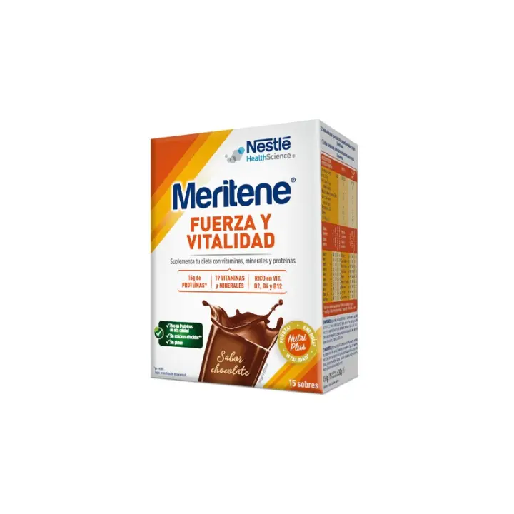 MERITENE FUERZA Y VITALIDAD CHOCOLATE 15 SOBRES - 1
