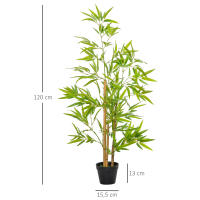Outsunny Árbol de Bambú Artificial en Maceta 120 cm Planta Artificial Decorativa para Interior y Exterior Hogar Salón Oficina Verde - details 2