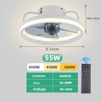 Ventilador De Techo 55W Con Luz LED Control Remoto Para Habitaciones Y Dormitorios Estilo Moderno Tamaño De Hojas 34cm - details 1