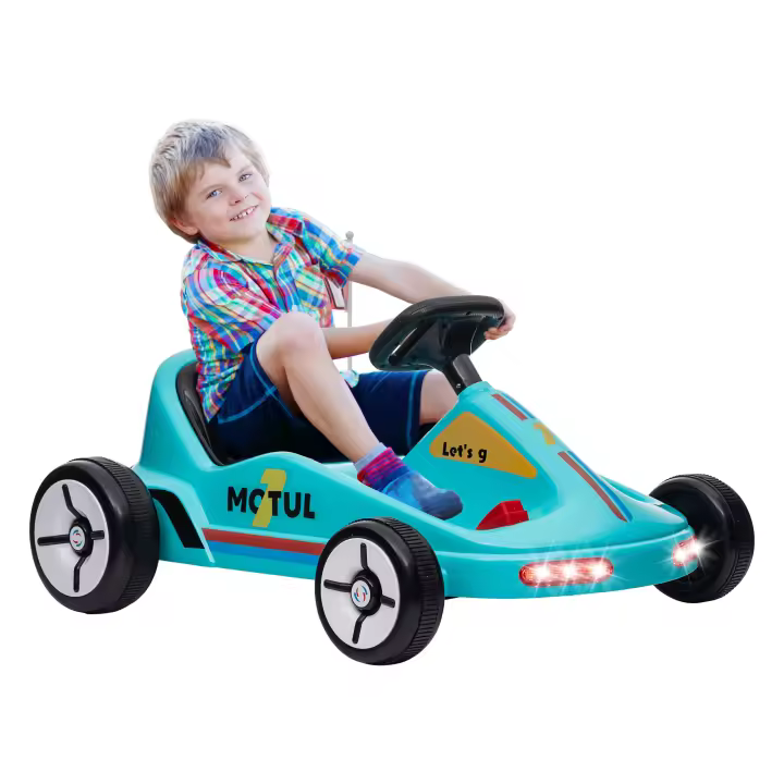 AIYAPLAY Kart Eléctrico para Niños de +3 Años Kart Eléctrico 6 V con Música Luz Bocina Cinturón de Seguridad Go Kart Carga 50 kg - 1