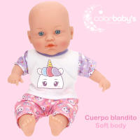 COLORBABY - Muñeco bebé con cuerpo blandito, mide 32 cm, viste ropa y accesorios de unicornio, incluye muda extra y muselina con peluche para acurrucar, muñecas para niñas, juguete niña 24 meses, juguetes niños 2 años - details 2