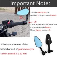 Espejo Retrovisor Azul Para Motocicleta Modificación 22mm Ovalado Adecuado Para Chunfeng NK250 Y NK650 Material Aleación De Aluminio Y Vidrio - details 0