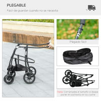 PawHut Carrito para Perros 2 en 1 Cochecito para Perros Plegable Cochecito para Mascotas con 2 Correas de Seguridad Cojín y Marco de Acero - details 4